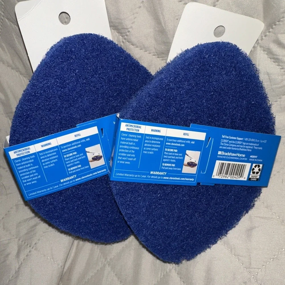 Set of 2 Clorox Tub & Tile Non-Scratch Handheld Scrubbers Replaceable Pads - NEW